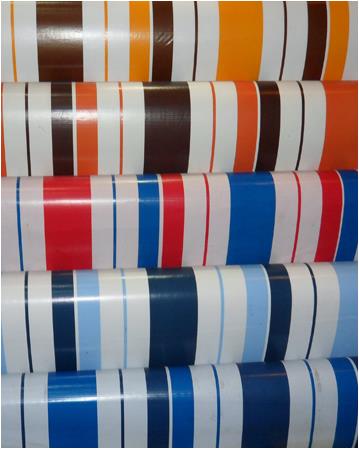 PVC彩条夹网布
